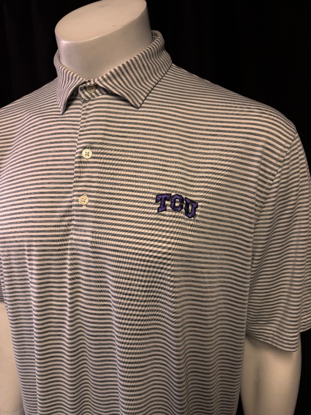 Nice mens XL Johnnie O Featherweight TCU golf polo